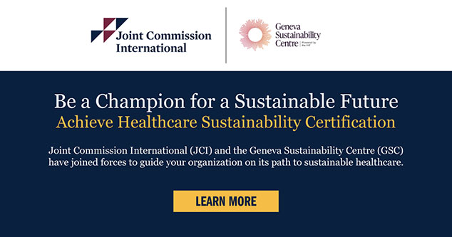 JCI be a champion for a sustainable future achieve healthcare sustainability certification.